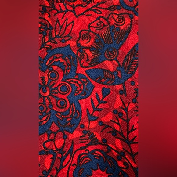 LuLaRoe Cassie Pencil Skirt Red and Blue Extra Small - Picture 2 of 3